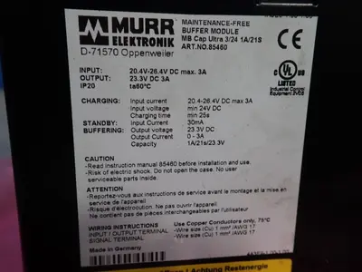 Used MURR ELEKTRONIK D71570 PLC Power Supplies Ohio US | HGR 24 #1406506