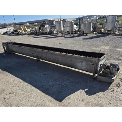 Used 18" X 20' L Thomas Conveyor Holo Flite Thermal Screw Auger Processor Dryer