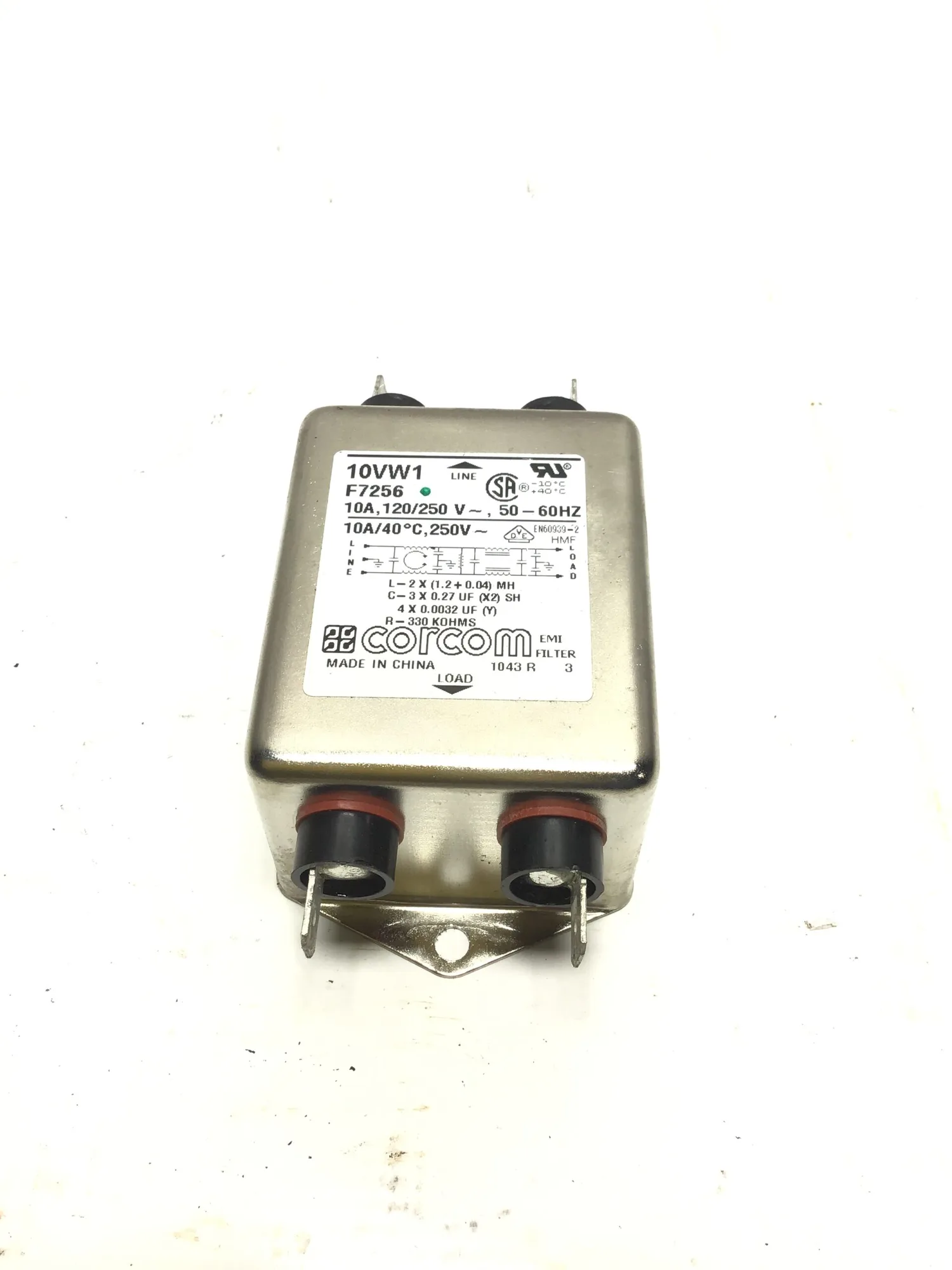 Corcom 10VW1 EMI Power Line Filter 10A