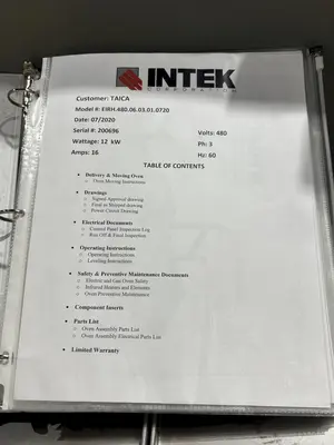 540 DEGREE X 24" W X 8" H INTEK ELECTRIC MESH CONVEYOR TYPE INFRARED OVEN, NEW IN 2020: STOCK #23213