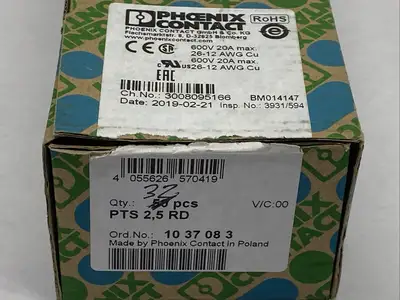 PTS 2,5 RD,1037083 | Phoenix Contact PTS 2,5 RD Feed-Through Terminal Block Red 1037083 LOT OF 42 - New Other