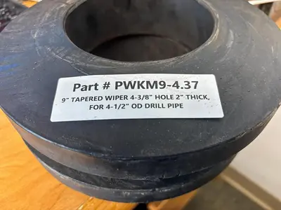New | in-Stock AFTERMARKET DRILL PIPE WIPER, TAPERED, 9"OD X 4.37"ID, FOR USE WITH DIVERTER BOX Parts Pennsylvania US | East West Machinery & Drilling #1418136