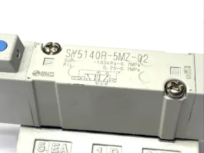 SY5140R-5MZ-02 | SMC  Solenoid Valve & Base 1/4" NPT - Used