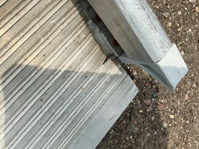 Used Aluminum Ramp for Box Truck, approx. 13’8” long x 26-1/4” wide, 24” wide between side, comes wi...