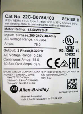 USED Allen-Bradley 22C-B075A103