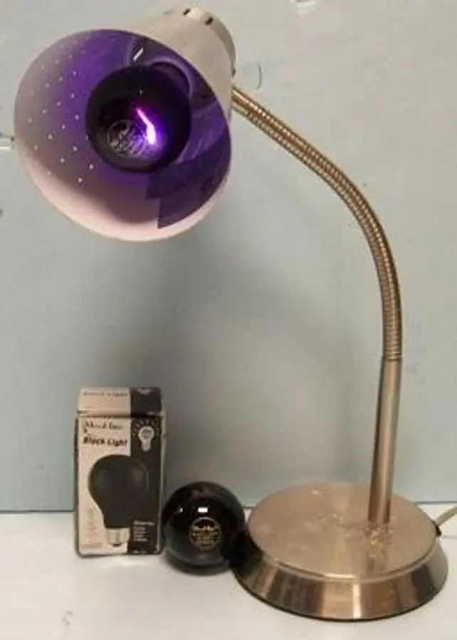 QTY. 1. INTERTEK LAMP WITH BLACK LIGHT BULB WITH B...