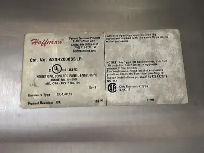 USED HOFFMAN A20H2006SSLP
