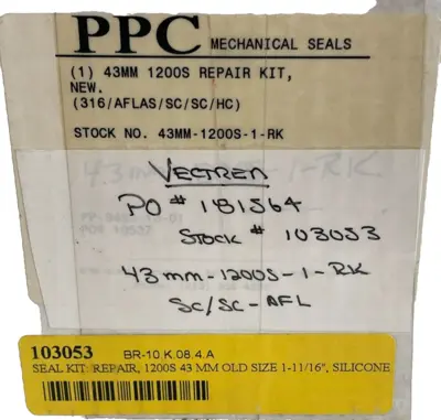 NEW PPC 43MM-1200S-1-RK REPAIR KIT 1-3887-B 43MM1200S1RK