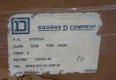 NEW SQUARE D 8739-SCA54 BREAKER CONTROL BOX FORM S 120V/60HZ, 8739SCA54 SIZE 1