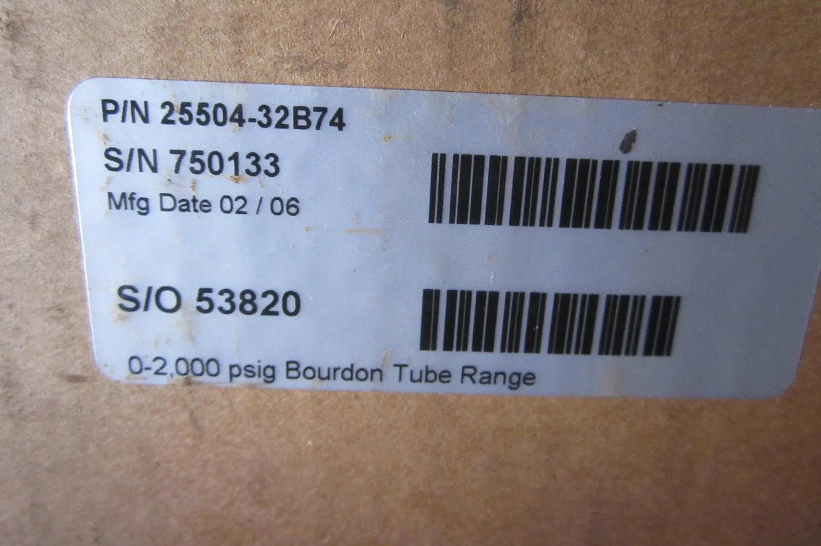 NEW 3D INSTRUMENTS 25504-32B74 GAUGE 2550432B74