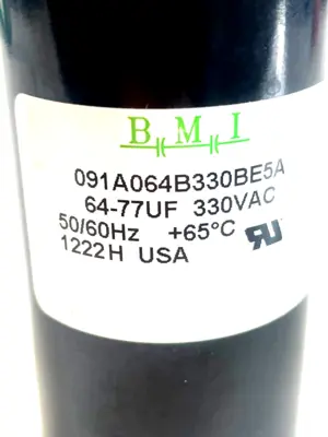 NEW BMI 64-77UF CAPACITOR 330VAC 50/60HZ 6477UF