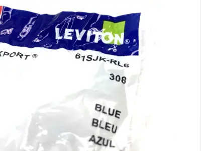61SJK-RL6 | Leviton  ATLAS-X1 Cat 6 Shielded QUICKPORT Jack, Blue - New