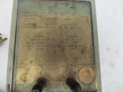 GE General Electric 9T51B0405 24VDC Test Power Supply .15KVA 1PH Autotransformer