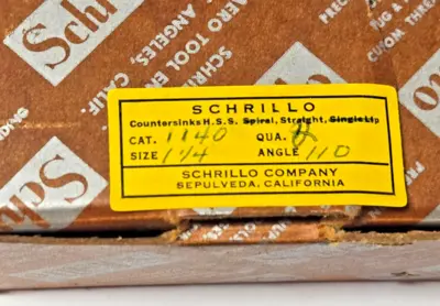 Schrillo 1-1/4" High Speed Steel Countersink 110 Degree 5/8 #1140 USA Lot of 2