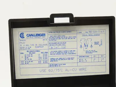Challenger RPL221 Fusible Disconnect 30A 120/240VAC 2 Pole Rainproof Lot of 5