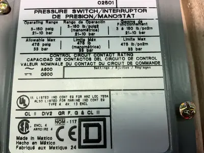 Used SQUARE D GDW5 Pressure Switches Ohio US | HGR 24 #1358804