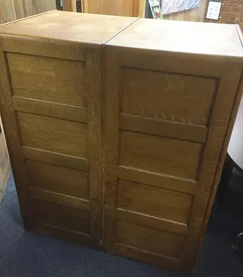 2731-385 Antique Liberty Bureau Makers Oak Multi-Drawer Flat File Cabinet Circa 1930