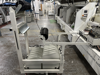 Stefani Evolution SSB Double-Sided Edgebander w/ Mahros Automatic Vacuum Loading & Unloading