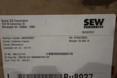 NEW Sew Eurodrive S47 DRN80M4/BE1HR Helical Worm Gearmotor STOCK H822