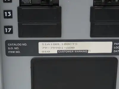 Siemens S1A18BL100CTS Load Center Panel Board 250A 240V 1Ph 100A Main Breaker