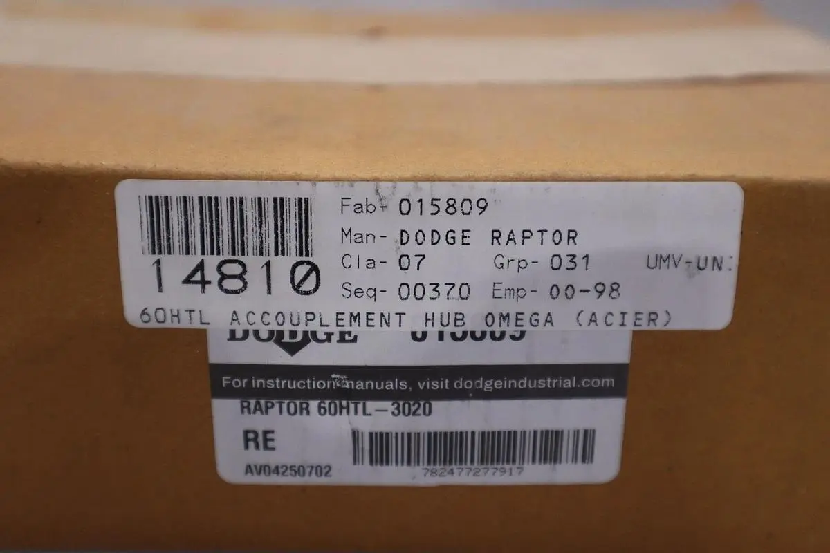 DODGE 015809 RAPTOR 60HTL-3020 - NEW UNIT - STOCK GF468A