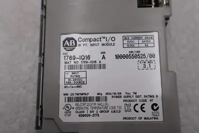 ALLEN-BRADLEY 1769-IQ16 SERIES A INPUT MODULE 2014 STOCK #K-2552-B