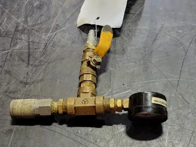 3/8" Ball Valve and Pressure Gauge w/ Tee NPT Female