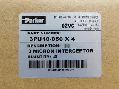 Box of 4 Parker 3PU10-050 Filter Elements 3 Micron Interceptor New
