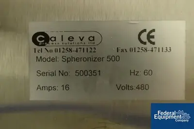 USED Caleva Caleva Spheronizer, Model 500
