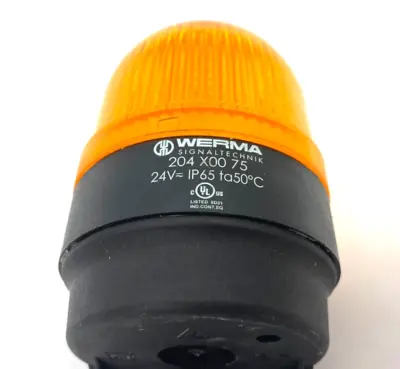 USED WERMA PERMANENT LED BEACON AMBER 24V IP65