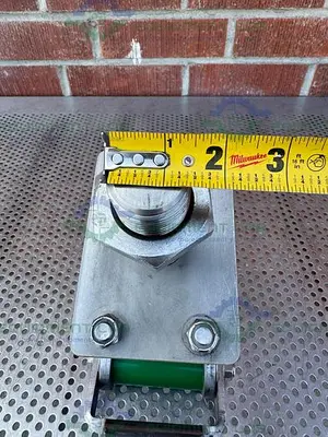 USED ALBION DUAL TECH 5" INDUSTRIAL CASTER W/ THREADED FITTING, 6" X 4.5" PLATFORM