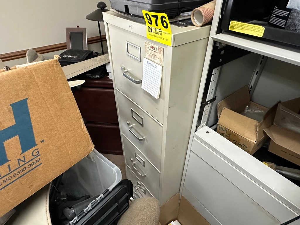 Used _UNKNOWN_ HON 4 DRAWER VERTICAL FILE CABINET Cabinets Illinois US | Heath Industrial Auction Services #1381259