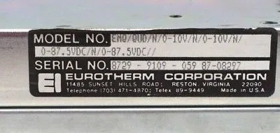 USED EUROTHERM EMQ/QUD/N/0-10V/N/0-10V/N/0-87.5VDC/N/0-87.5VDC// PC MODULE