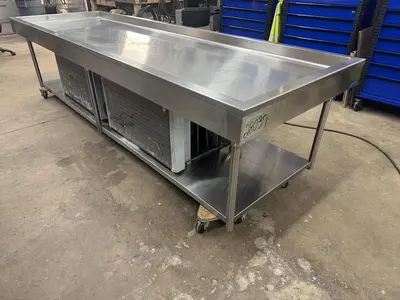 USED 2016 LESLIE FISHER ENGINEERING INC. STAINLESS STEEL CHILLER TABLE