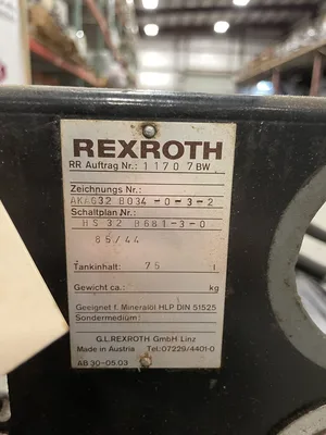 Rexroth 11707BW Hydraulic Power Unit 1.5kW 1420RPM 3PH with 75L Tank