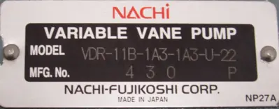 NEW NACHI UVD-11A-A3-A3-2.2-4-40 PUMP 200/220V VDR-11B-1A3-1A3-U-22 VADA-1A4B22