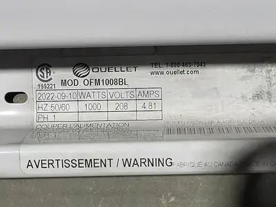 New | in-Stock 2022 OUELLET OFM1008BL HVAC Parts and Equipment British Columbia CA | Lenmark #1426234