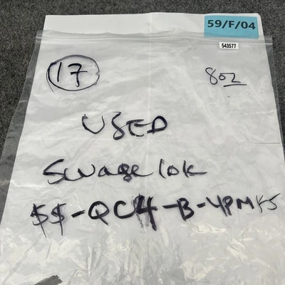 Used Swagelok SS-QC4-B-4PMK5 Parts (Hydraulics and Pneumatics) California US | Davliegogo LLC #1705317