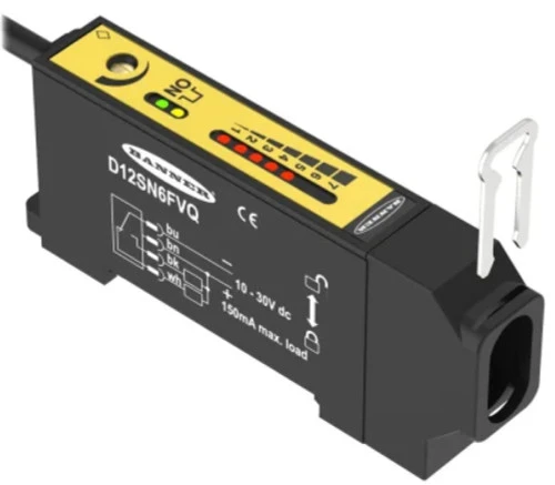 Banner Engineering D12SN6FVQ 33714 Glass Fiber Optic Sensor, 10-30 VDC [New]