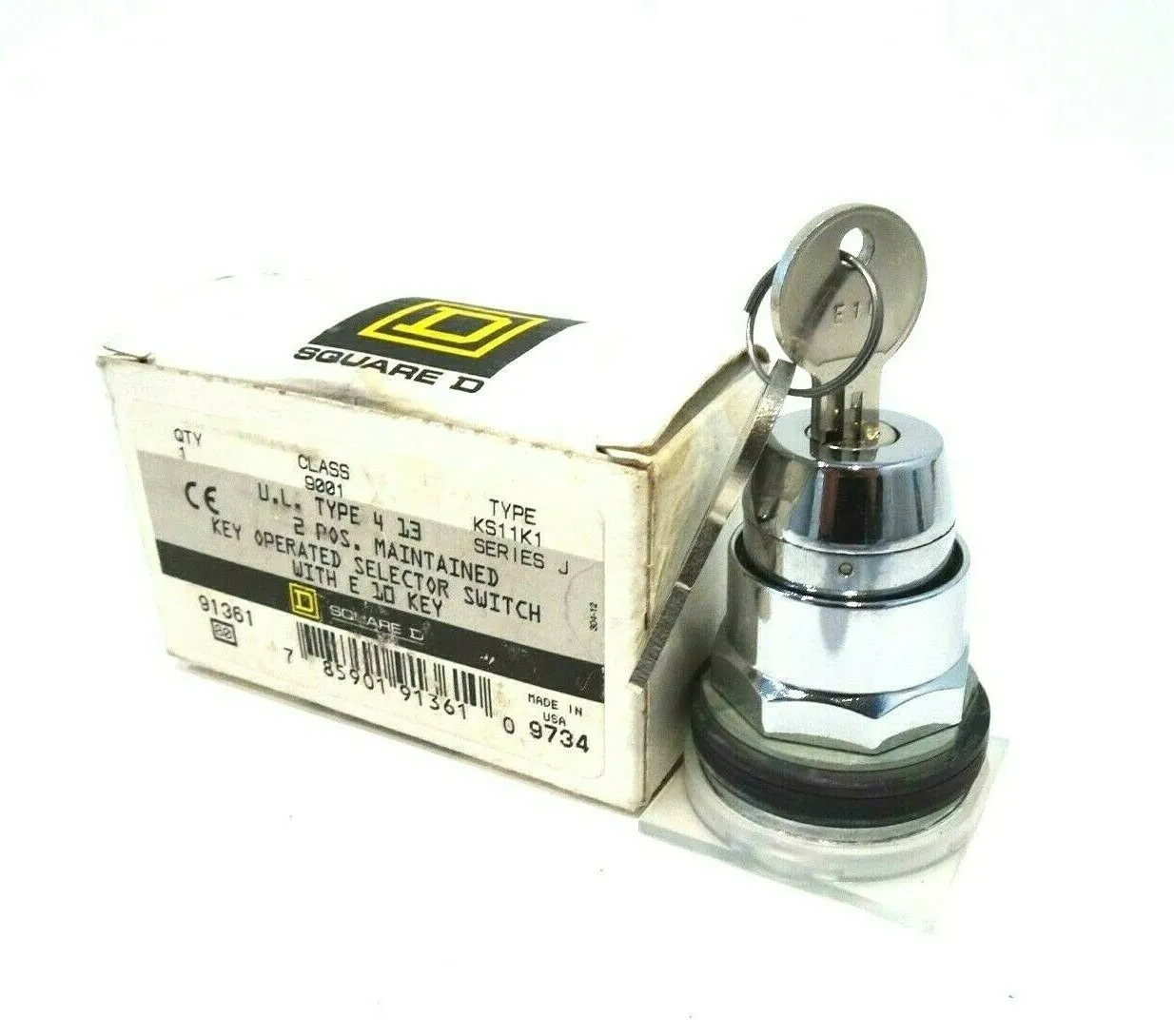 NEW SQUARE D 9001-KS11K1 KEYED SELECTOR SWITCH SER.J 9001KS11K1