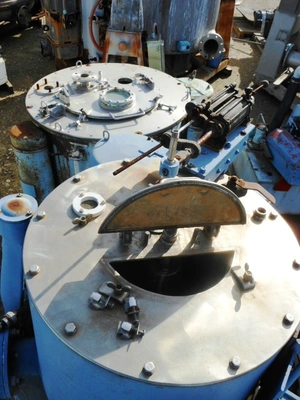 (2) ATM DeLaval 20 x 14 solid bowl basket centrifuges, SS.