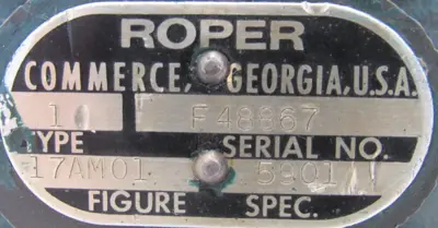 USED ROPER 17AM01 GEAR PUMP 5901