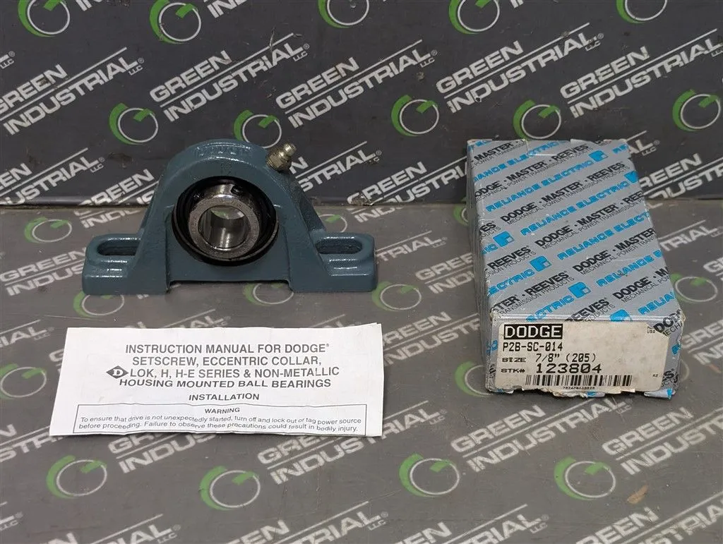 Dodge P2B-SC-014 Pillow Block Housed Bearing Unit 7/8" Boare 123804 New NIB