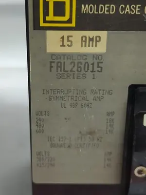 Used SQUARE D FAL26015 Circuit Breakers | Surplus Asset Holdings #1190170