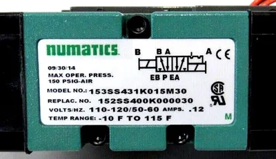 NEW NUMATICS 153SS431K015M30 SOLENOID VALVE