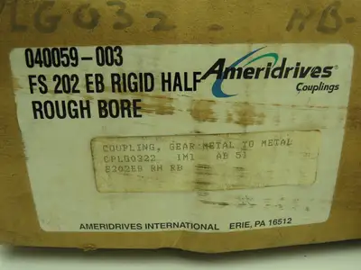 Ameridrives 040059-003 Gear Coupling Hub FS 202 EB Rigid Half 7/8"  Bore 7" OD