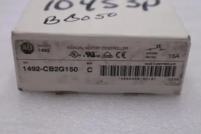 LOT OF 2 - Allen Bradley 1492-CB2G150 Ser C Circuit Breaker 15 A STOCK H843A