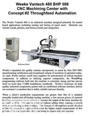 USED 2012 WEEKE VANTECH 480 CNC ROUTER