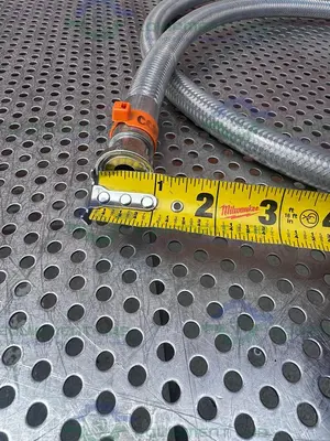 USED SANI-TECH WEST 72" STAINLESS STEEL FLEXIBLE BRAIDED HOSE 1/2" SANITARY FITTING