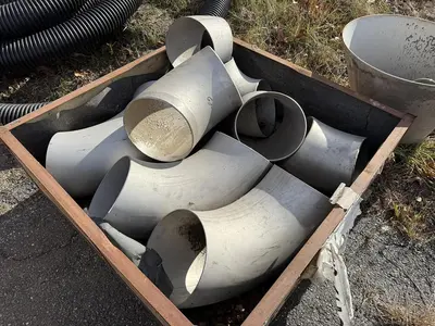 LOT OF LARGE INDUSTRIAL PIPE FITTINGS